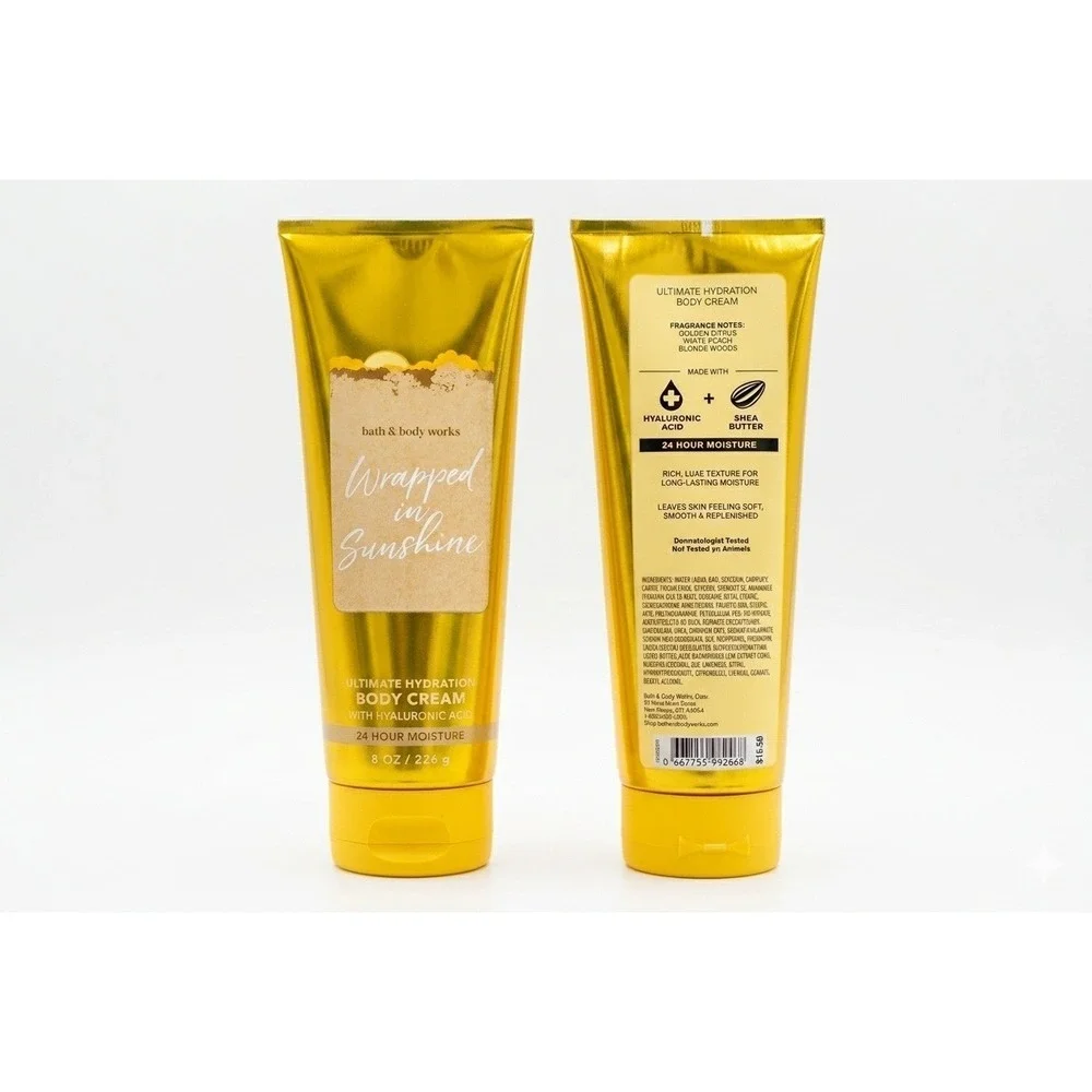 Bath & Body Works Wrapped In Sunshine Ultimate Hydration Body Cream 8oz NEW Rare
